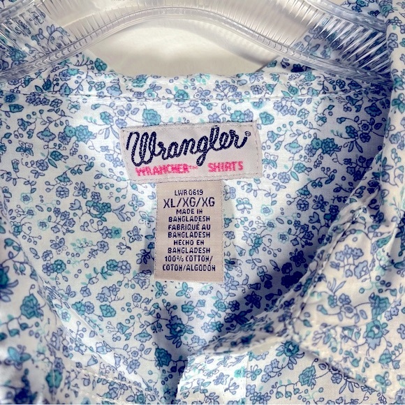 Vintage Wrangler WRANCHER Floral Pearl Snap Short Sleeve Shirt - Picture 4 of 6